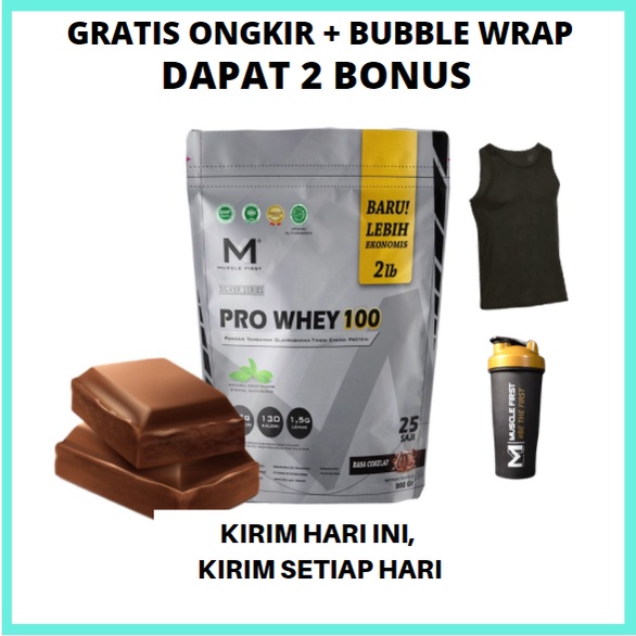 Muscle First Pro Whey 100 2lbs Whey Protein 900gr 25 Serving BPOM HALAL COKLAT / VANILA KURMA MADU PROWHEY MUSCLEFIRST M1 / ISOLATE MUSCLEFIRST WHEYPROTEIN PROWHEY100 900 GR GRAM 2 LBS LB