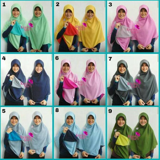 SEGIEMPAT JILBAB BOLAK BALIK\\u002F KERUDUNG DUA WARNA DOUBLE HYCON MURAH