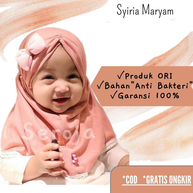 hijab krudung bergo bayi balita bahan kaos (syiria maryam)