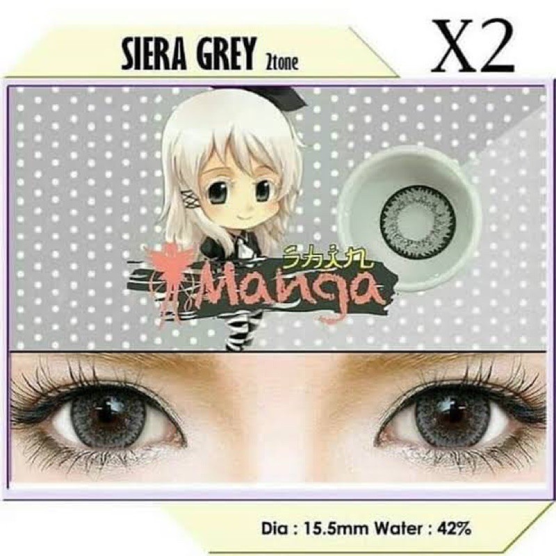 Exoticon Shin Manga Softlens Big Eyes Siera Grey PLANO