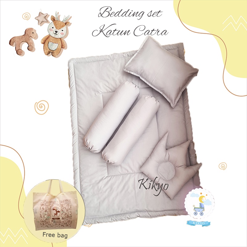 Bedding set bayi soft grey / baby bedding / bedding set baby / bed set bayi / bedcover bayi / selimut bayi