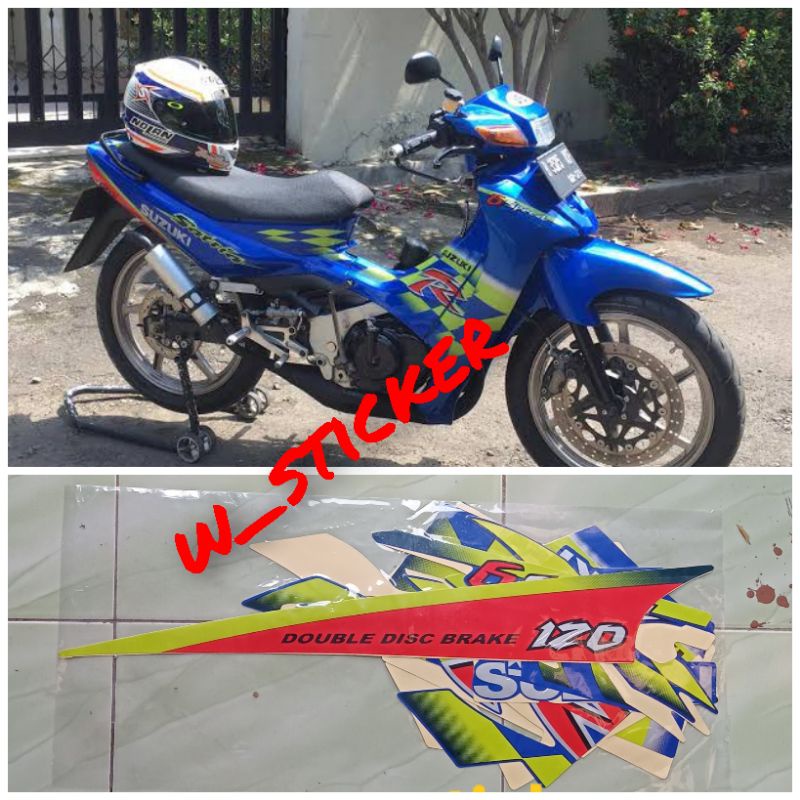 Striping Satria R satria lumba Biru Kenny Roberts