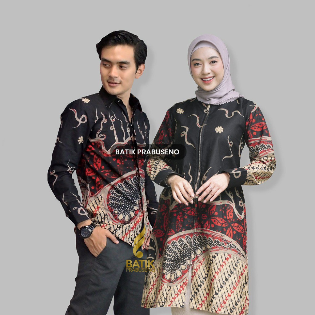 Batik Prabuseno - Motif Talaga Baju Batik Couple Pasangan Pria Wanita Modern Kemeja Batik Pria Lenga