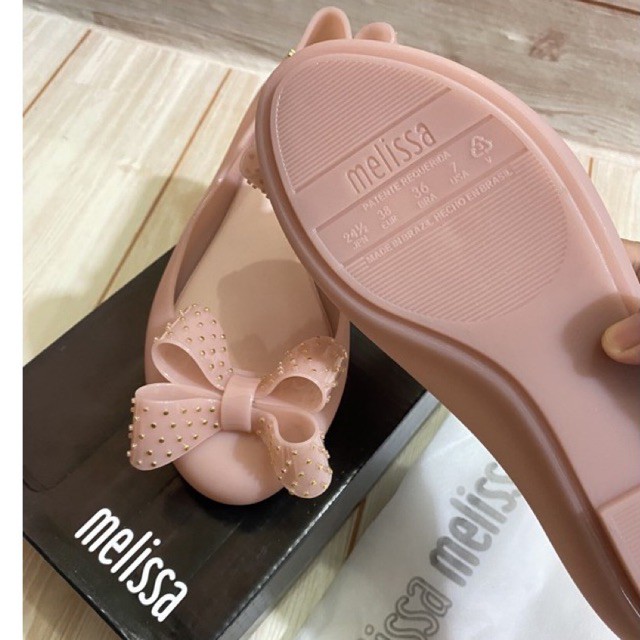 Sepatu sandal wanita melissa doll pink bintik