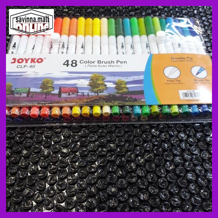 

U0Uo879- Brush Pen / Pena Kuas Warna Joyko 48 Warna Y7Ry688-