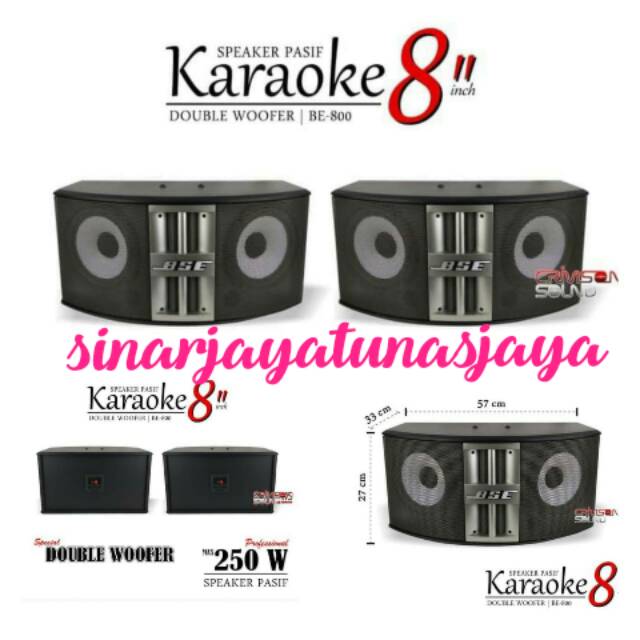 SPEAKER KARAOKE PASIF 8INCH DOUBLE WOOFER BSE BE-800