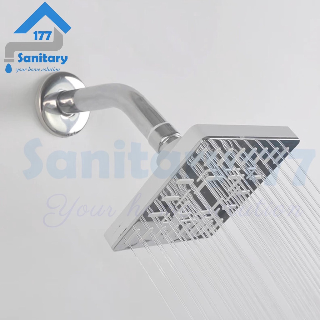 Shower Tembok kotak mini WS2- Wall shower  putih dinding tanam 4inch semprotan spray minimalis kotak segiempat sprayer