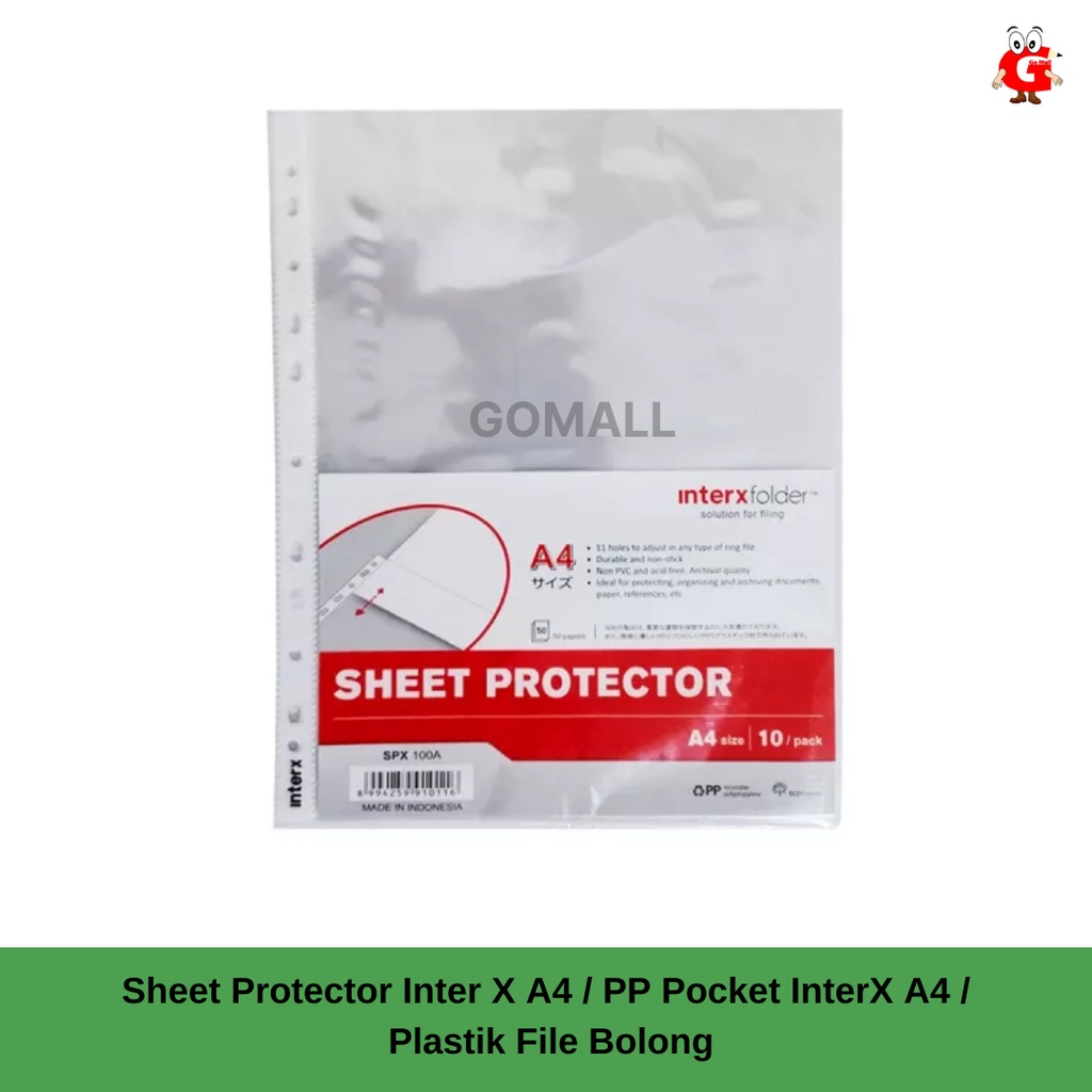 

Sheet Protector Inter X A4 / PP Pocket InterX A4 / Plastik File