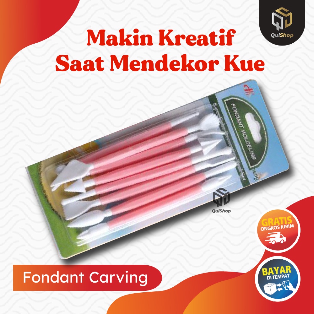 Fondant Carving Set 8 Modelling Alat Dekorasi Kue Clay Fondant Tools Peralatan Dapur Berkualitas Termurah