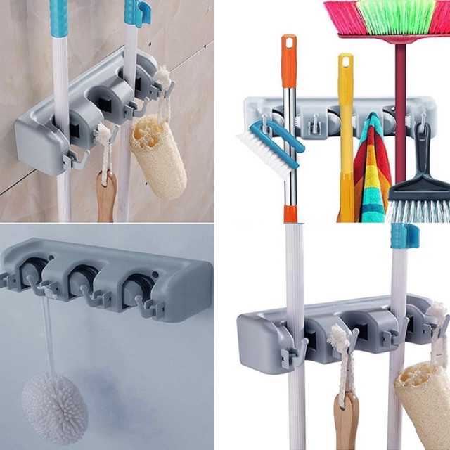 Gantungan Pel 3 Hook/ Gantungan Sapu / Mop Hook Hanger Holder 3 Slot HD-008