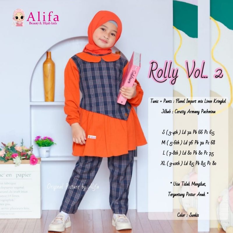 New Rolly Kids Free Jilbab One Set Anak By Alifa