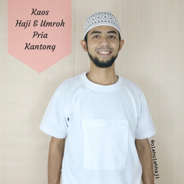 Kaos Haji Umroh Pria Lengan Pendek Bahan Adem Perlengkapan 