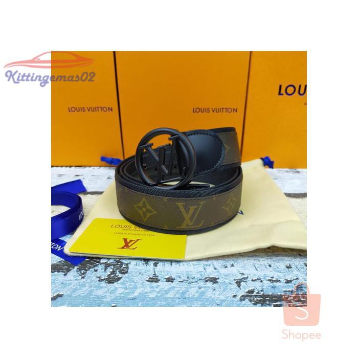 IKAT PINGGANG PRIA GESPER SABUK KTG2I1440 BELT LV CIRCLE MONOGRAM MIRROR