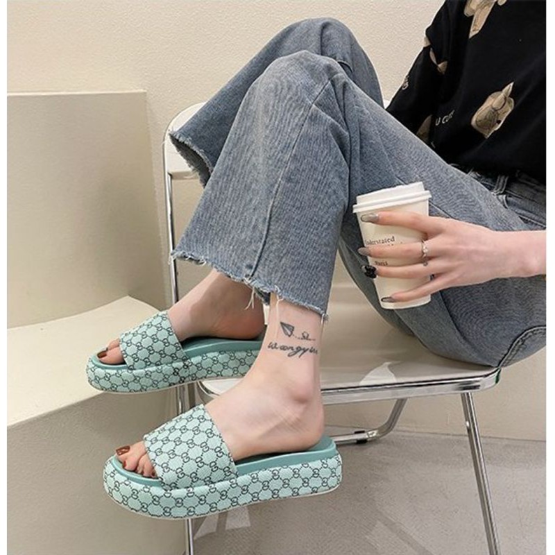 SLIP SANDAL GD MESH PRINTING SLIPPERS 001470