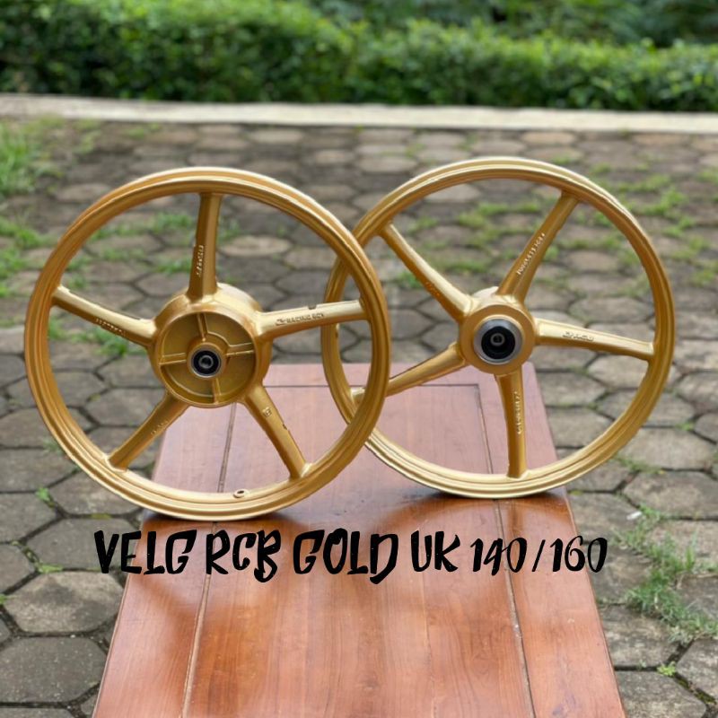 velg rcb gold ukuran depan 140 belakang 160 ring 17 jupiter z