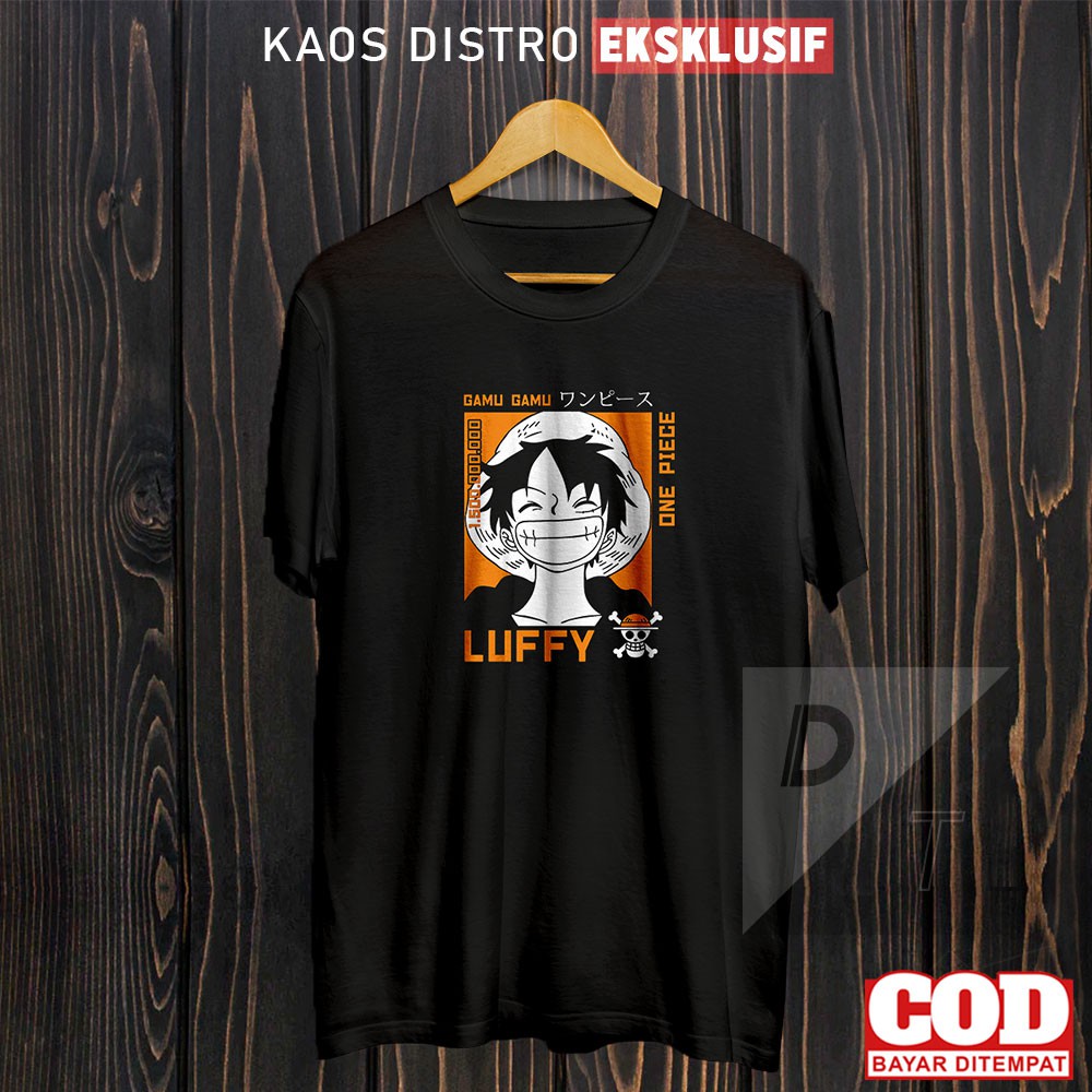 BAJU REMAJA COWOK KAOS ANIME DISTRO ONE PIECE LUFFY KEREN