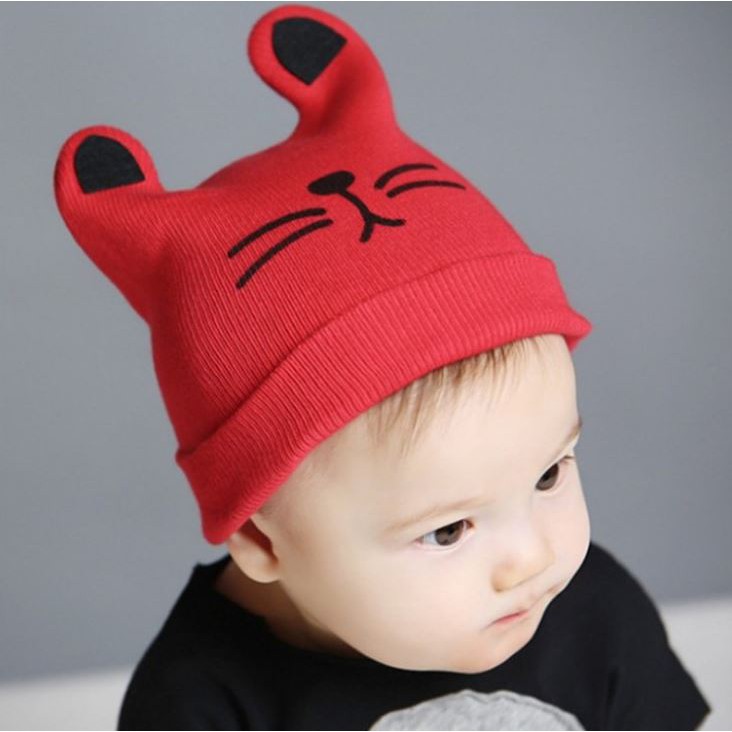 TSC - Topi Kupluk Rajut Bayi Telinga Kucing /Topi Rajut Unisex Kupluk Keren