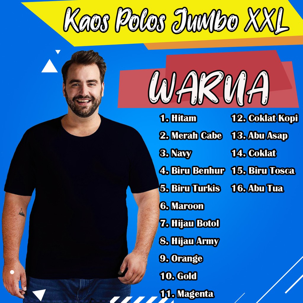 Kaos Polos Jumbo Oversize Pria Ukuran XXL kaos oblong pria murah
