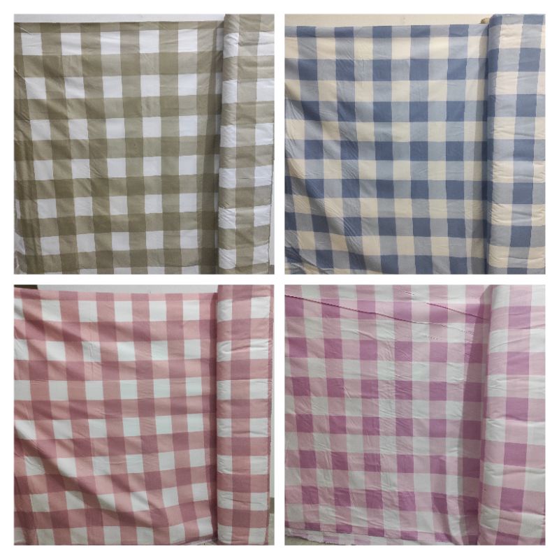 BAHAN KAIN SPREI POLOS KATUN DISPERSE AESTHETIC MICROTEX CVC / MOTIF EMILY / KOTAK / CELE / YARN DYE / PLAID