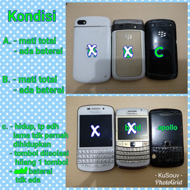 Handphone Blackberry/Hp BB/Mati Total/Rusak