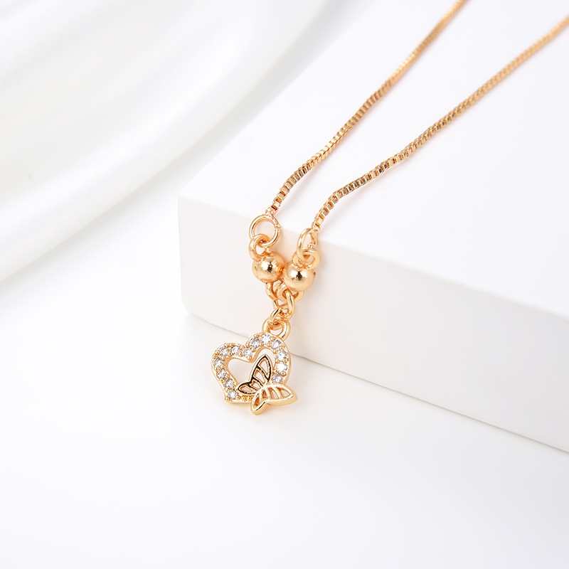 kalung titanium anak wanita emas muda nama murah korea anti karat asli anti karat model selamanya -2