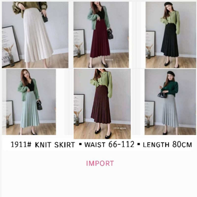 MDLV ~ BM 1911 KNIT SKIRT // ROK RAJUT// FASHION IMPORT WANITA