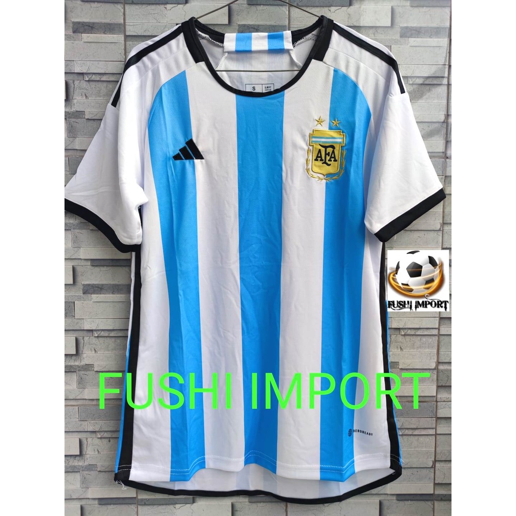 Jersey Baju Bola Argentina Home Piala Dunia World Cup 2022 Grade Ori