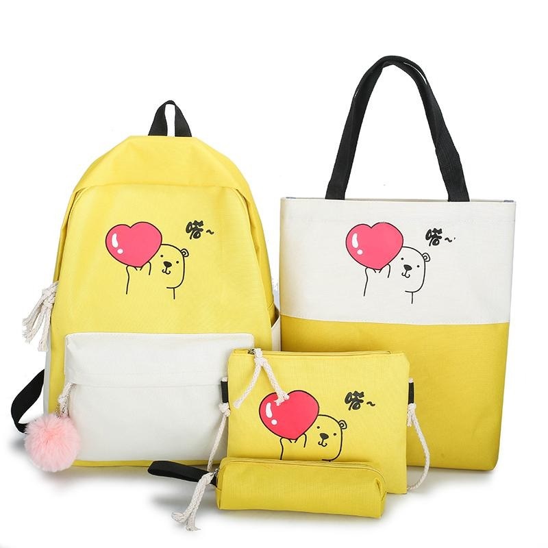[ COD ] ZOLA - Tas Ransel Backpack Fashion Wanita DONA-VIKA(KUNING PUTIH)