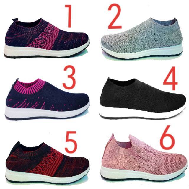 Sepatu Slip On Wanita original SPARK Fashion Sport model kaos kaki