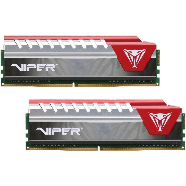 Patriot Viper Elite 8GB 2 x 4GB DDR4 2400MHz DRAM Desktop Memory CL15 1.2V Red DIMM 288-pin PV