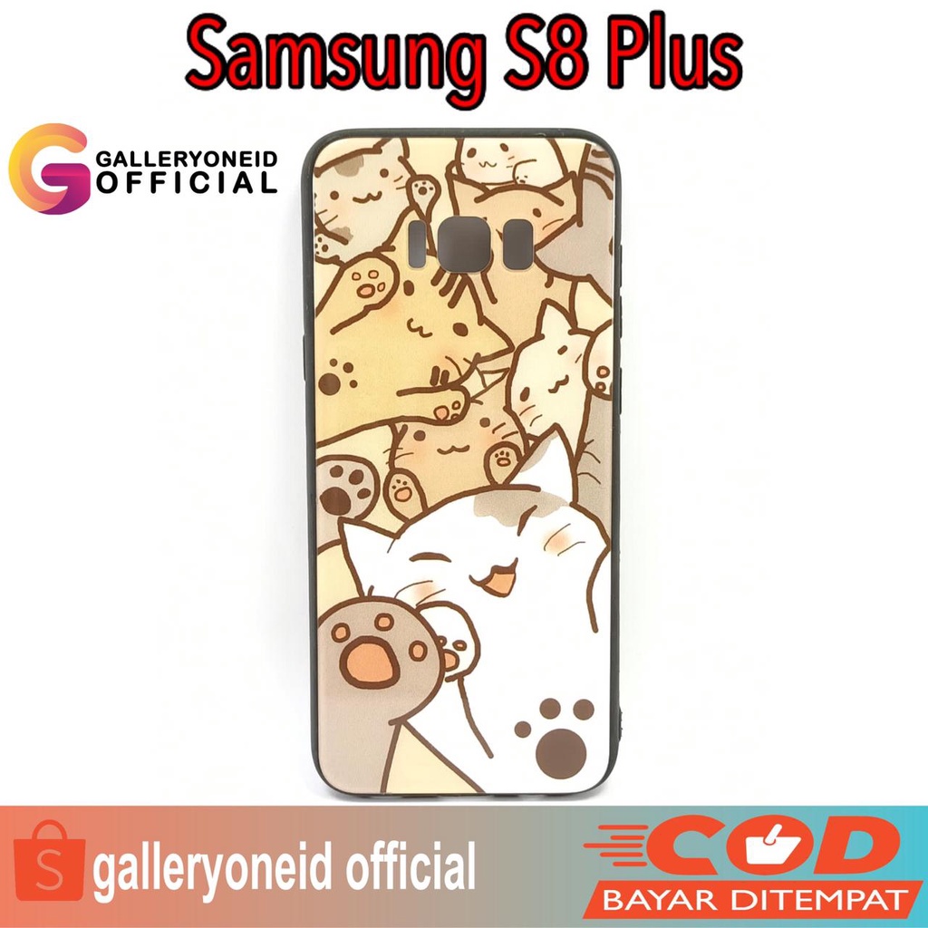 Soft Case Hp Samsung S8 Plus Premium Glass Leather Casing Handphone Aksesoris Hp GALLERYONE gallery one