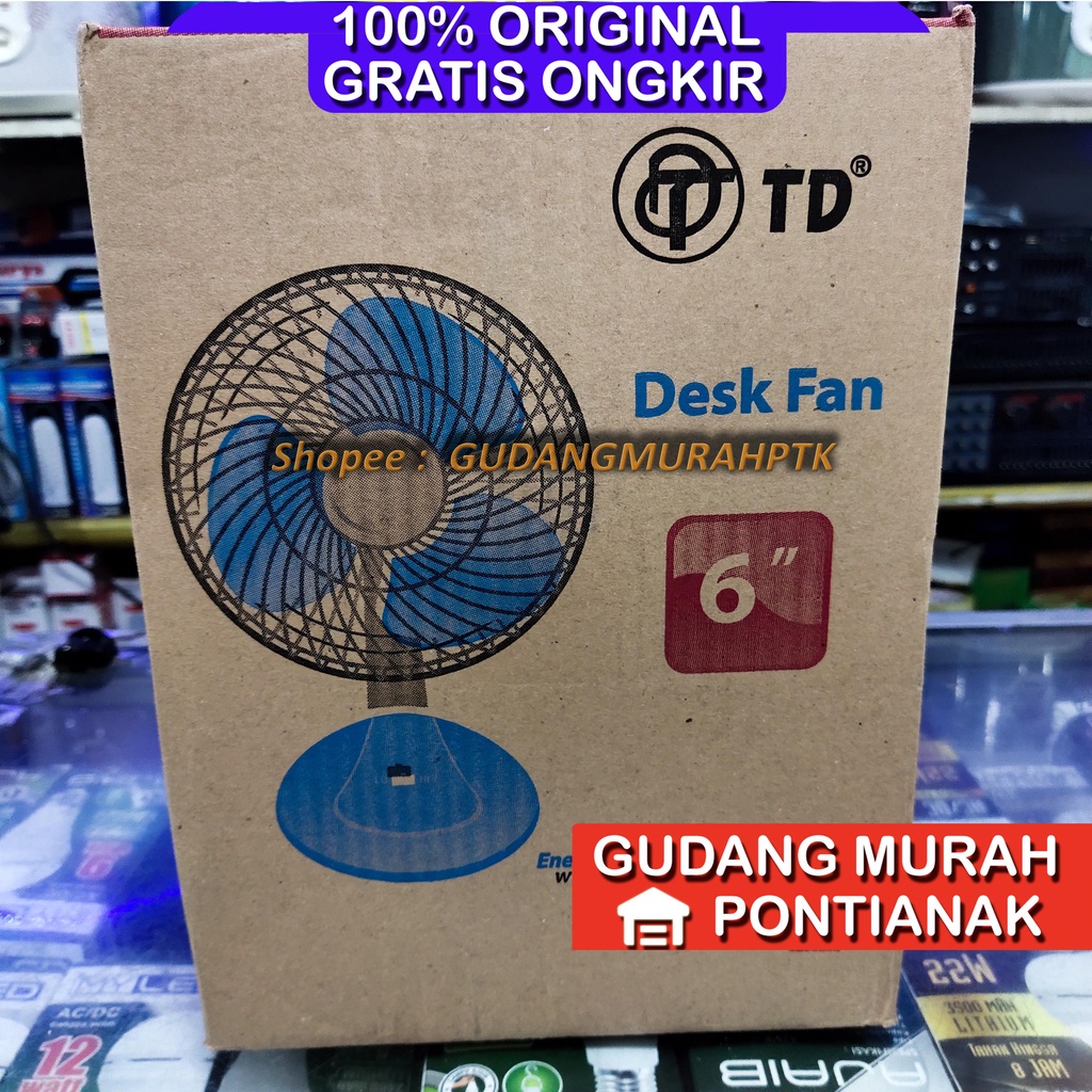 Kipas Angin Meja 6 inci TD TwinDog Desk Fan 6 Inch inci