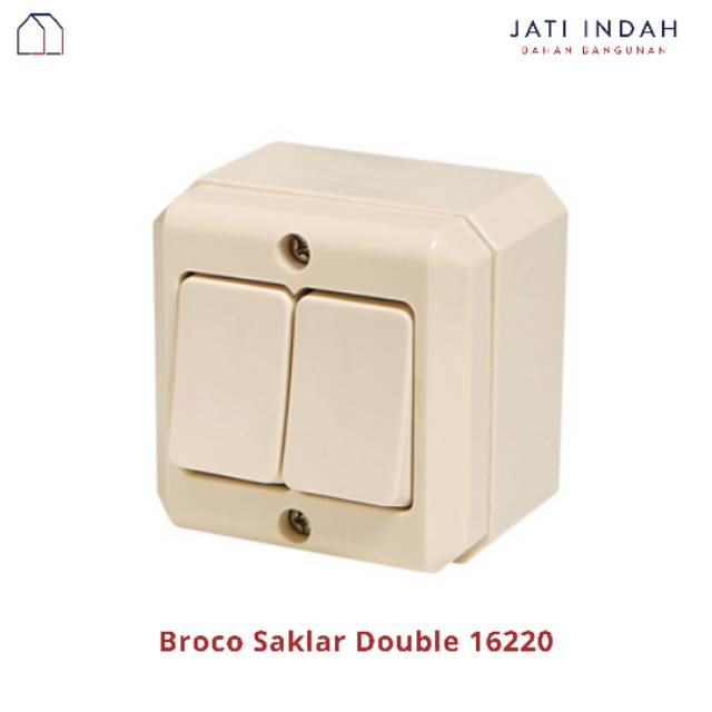 BROCO Saklar Listrik Timbul Double 16220 Original / 2 Switch