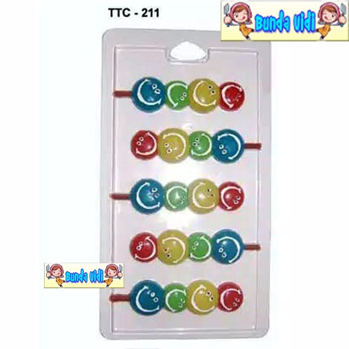 Cetakan Coklat Permen Lolipop Smile/ Cetakan Mika Jelly Loly Sate / Pudding Emoji TTC 211