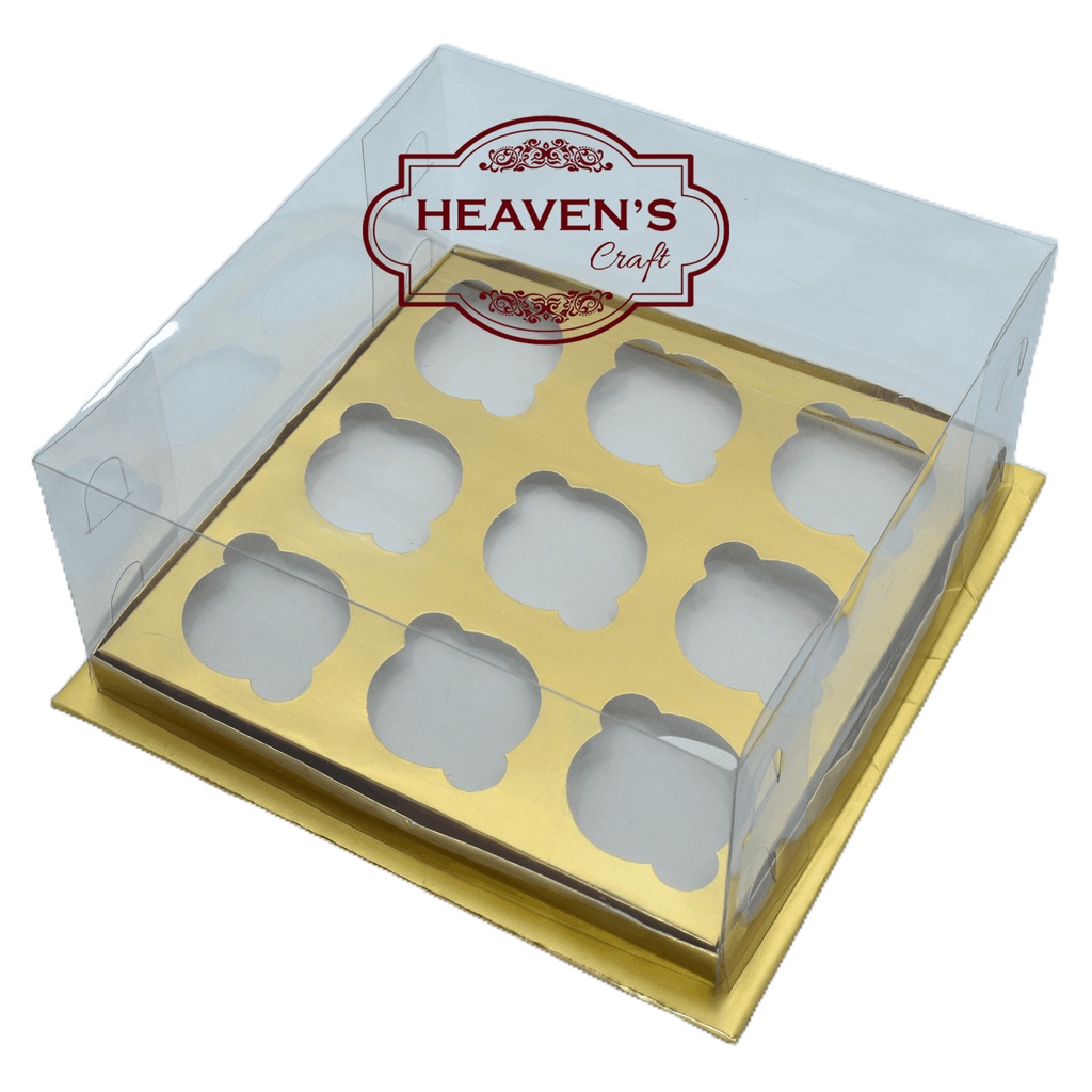 Box cupcake isi 9 gold