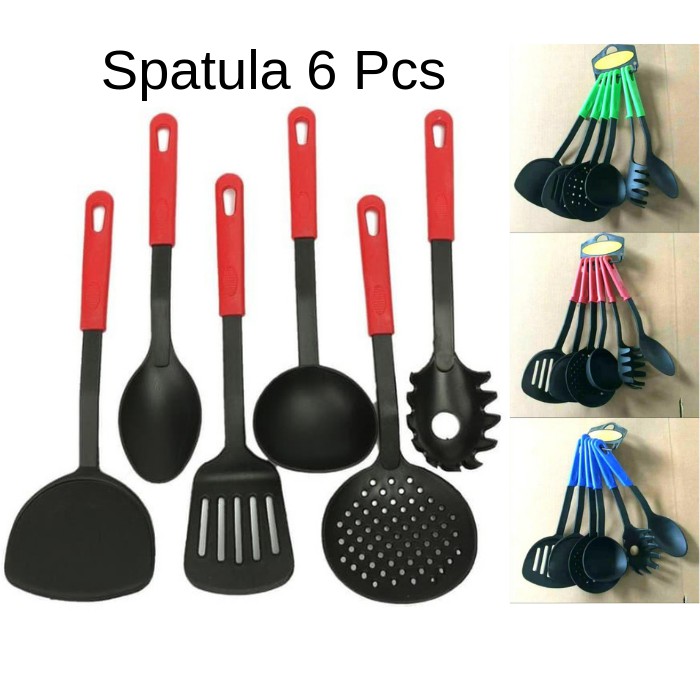 SPATULA SET 6 IN 1 SUTIL ALAT DAPUR NYLON KITCHEN TOOL SETS