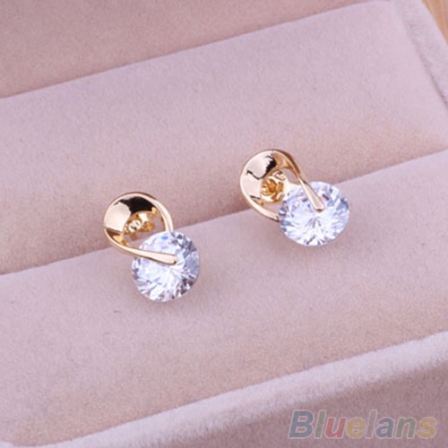 Hu Hu Hu Hu Hu Alat Bantu Pasang Kacamata♡ Anting Tusuk Wanita Hias Cubic Zirconia Berkilau Untuk Hadiah / Cocktail