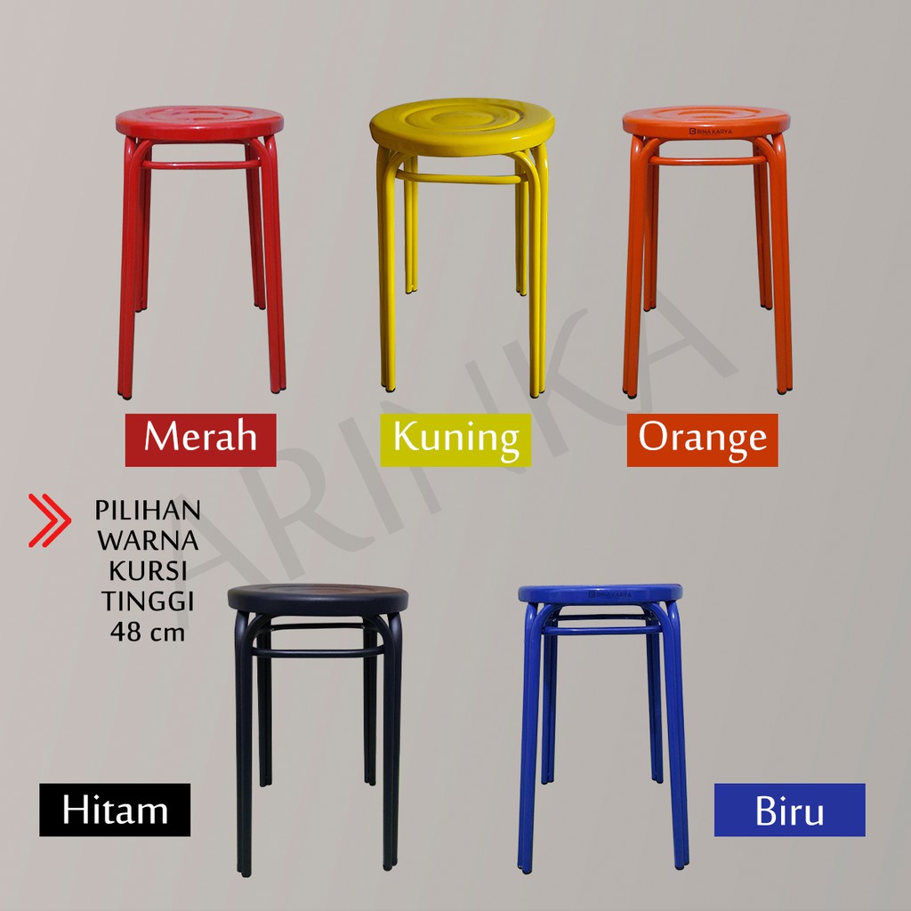 Kursi Bakso Besi Kursi Bar kursi Bulat Kursi Tinggi 48 & 75 cm-Kursi Tinggi 48 cm