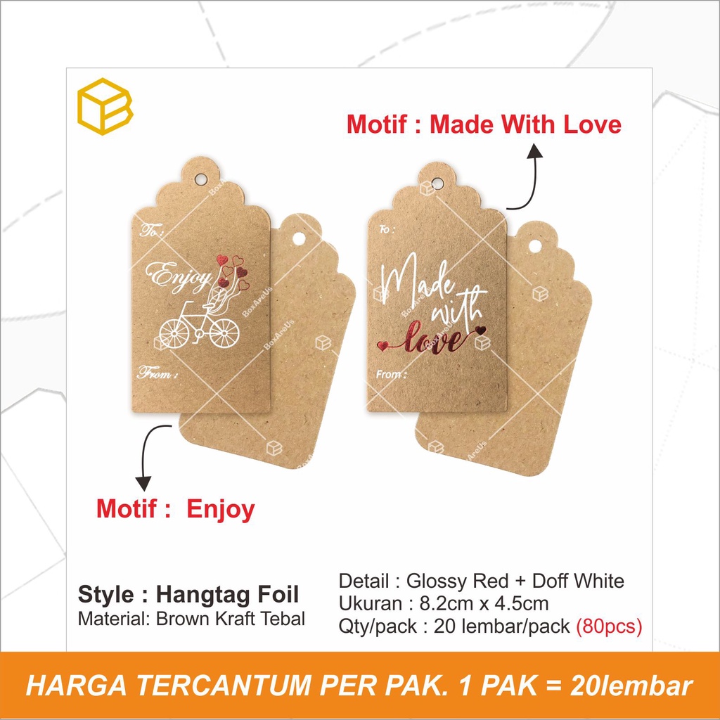 Hang Tag Hangtag Kraft Label Harga Label Baju - HTK Foil