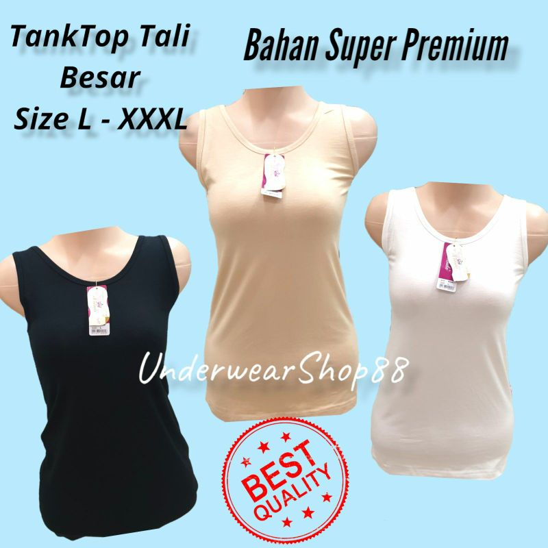 Singlet/TankTop Wanita Tali Lebar/ TankTop Wanita Tali Lebar Spandek Rayon Premium/Singlet Wanita Jumbo/TankTop Jumbo/Size L - XXXL