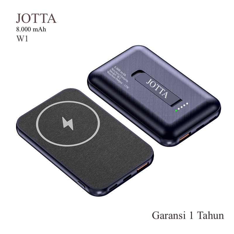 Powerbank JOTTA wereless charging Real kapasitas magnet bisa tempel with holder standing kapasitas 5.000 mah for Iphone 12,promax12,Iphone 13,Promax 13,Promax13pro.