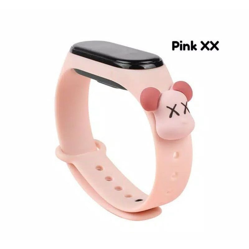 Jam tangan anak LED Display TAHAN AIR  elektronik arloji motif karakter kartun bahan rubber silikon-Beige puppy