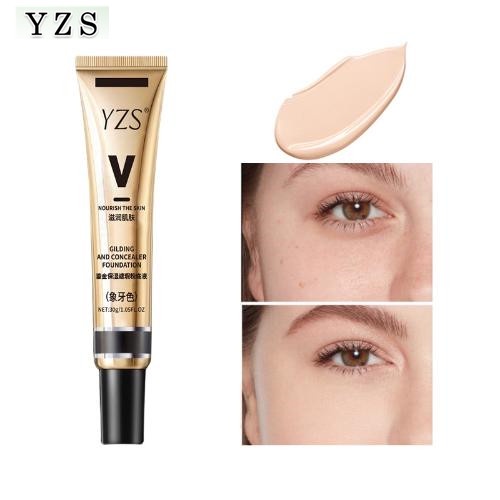 YZS Foundation cair pelembab concealer Light Concealer Liquid Foundation Memperbaiki Concealer Make up Kosmetik Isolated Cream Base Cream Primer Makeup Tak Terlihat Mencerahkan Warna Kulit BB Cream