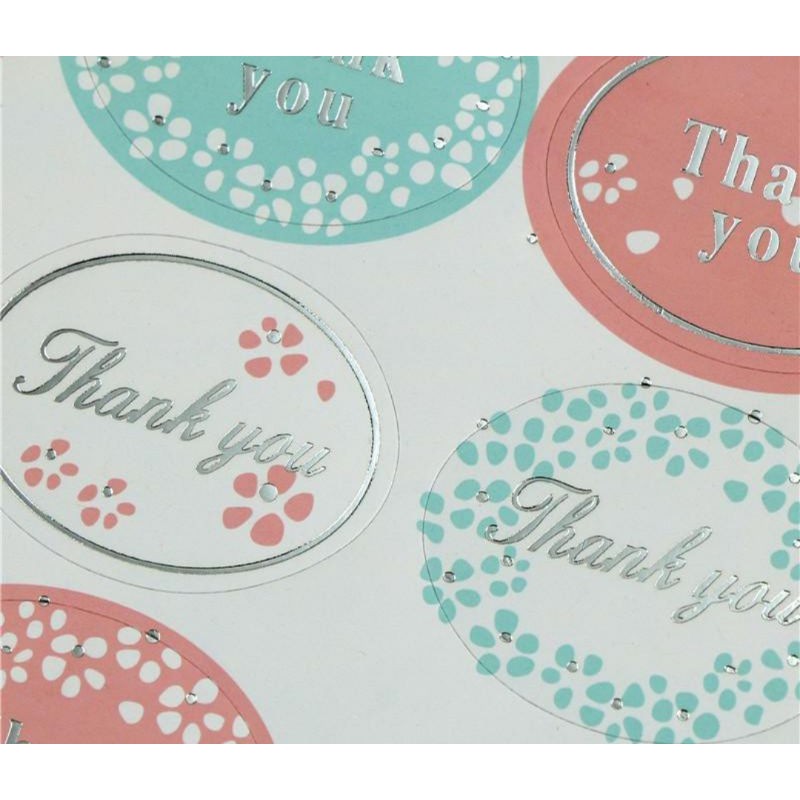 

STIKER THANK YOU FOIL SILVER ISI 24 PCS