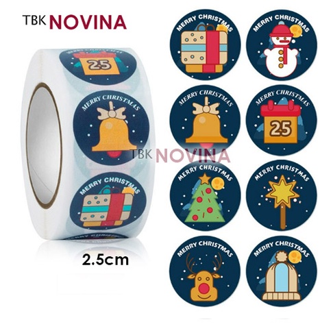 [KODE CHRISTMAS ] Stiker Natal / stiker christmas Label Segel  2.5cm (10 pcs)