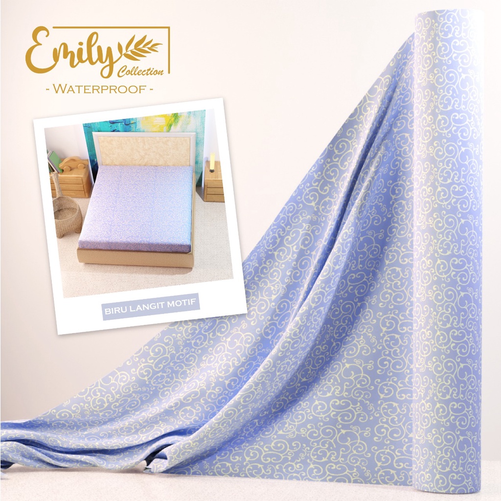 Sprei Waterproof ULIR TERALIS PASTA BIRU BLUE SHAPIRE 
