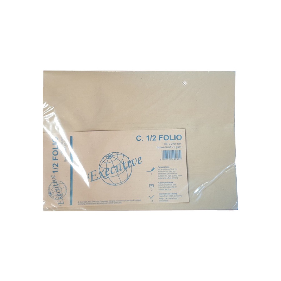 

Amplop Coklat Executive | 1/2 Folio | 1 pack 100 pcs