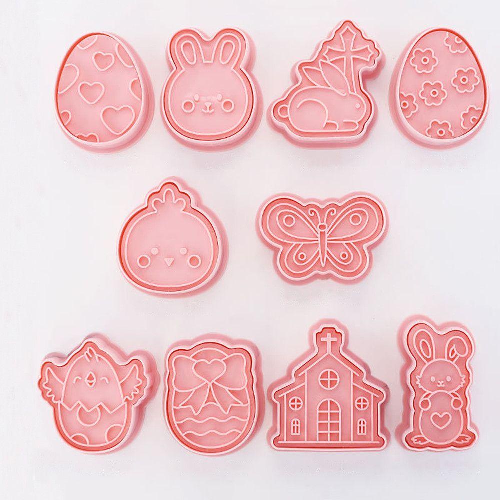 Solighter Easter Biscuit Mold Cetakan Kue Pesta DIY Dekorasi Bunny Molds Happy Easter Cookie Alat Rabbit Egg Biscuit