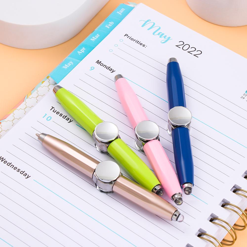 Suyo Fidget Spinner Pen Dekompresi Multi-Fungsi Gyroscope LED