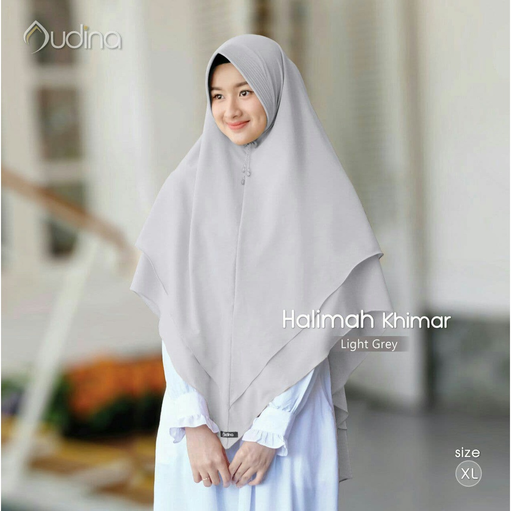 HALIMAH KHIMAR ORI AUDINA JILBAB INSTAN SYARI MURAH CANTIK PET ANTEM DUA LAYER HIJAB